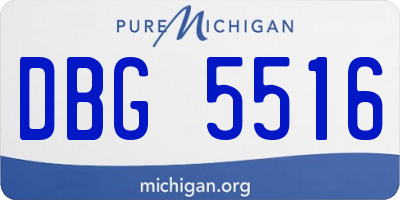 MI license plate DBG5516