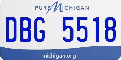 MI license plate DBG5518
