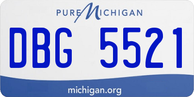 MI license plate DBG5521