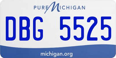 MI license plate DBG5525