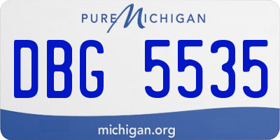 MI license plate DBG5535