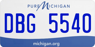 MI license plate DBG5540