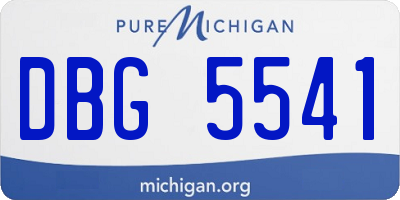 MI license plate DBG5541