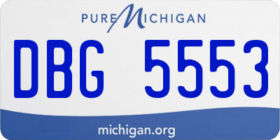 MI license plate DBG5553