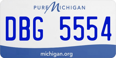 MI license plate DBG5554