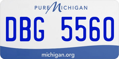 MI license plate DBG5560