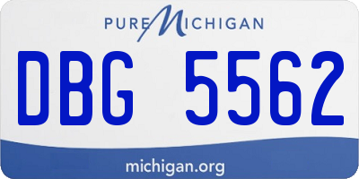 MI license plate DBG5562