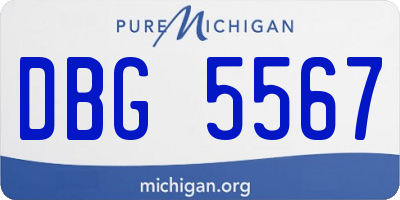 MI license plate DBG5567