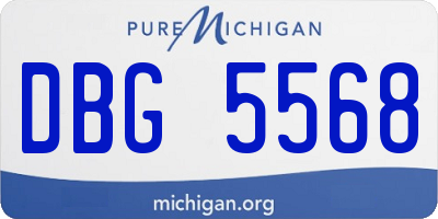 MI license plate DBG5568