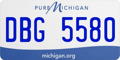 MI license plate DBG5580