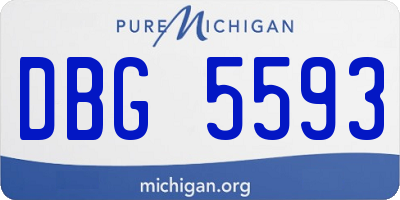 MI license plate DBG5593