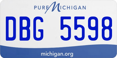 MI license plate DBG5598