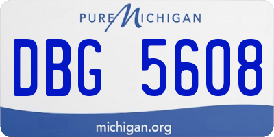 MI license plate DBG5608