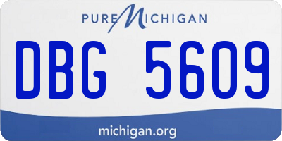 MI license plate DBG5609