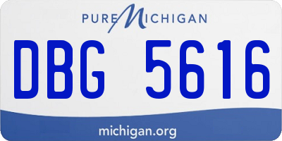 MI license plate DBG5616
