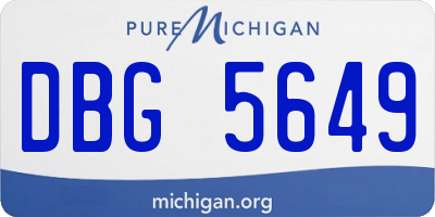 MI license plate DBG5649