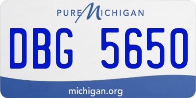 MI license plate DBG5650