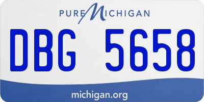 MI license plate DBG5658