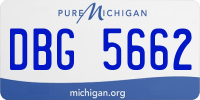 MI license plate DBG5662