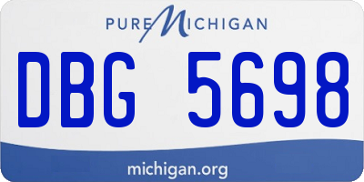 MI license plate DBG5698