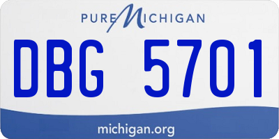 MI license plate DBG5701