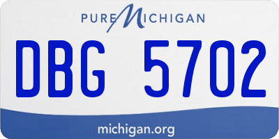 MI license plate DBG5702