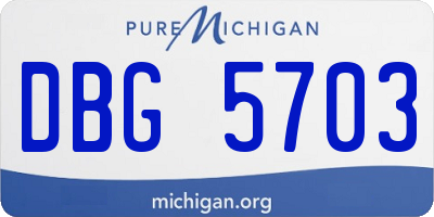 MI license plate DBG5703