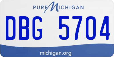 MI license plate DBG5704