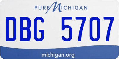MI license plate DBG5707