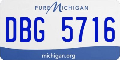 MI license plate DBG5716