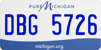 MI license plate DBG5726