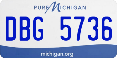 MI license plate DBG5736