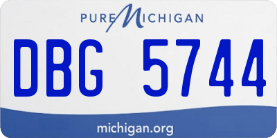 MI license plate DBG5744