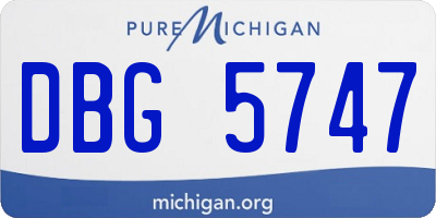 MI license plate DBG5747