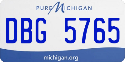 MI license plate DBG5765