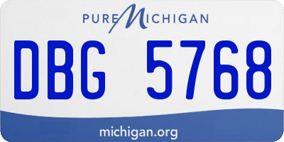 MI license plate DBG5768