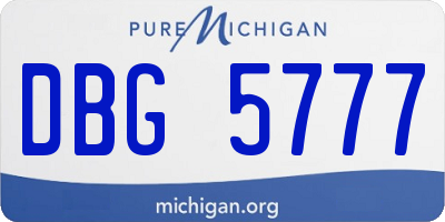 MI license plate DBG5777