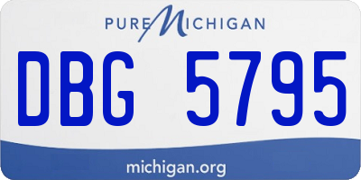MI license plate DBG5795