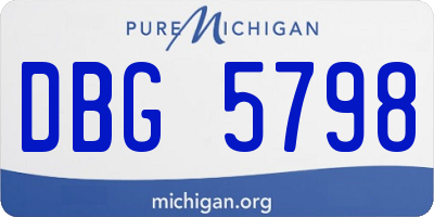 MI license plate DBG5798