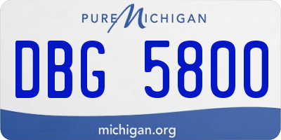 MI license plate DBG5800