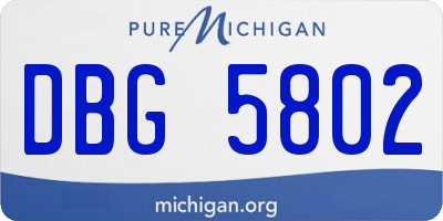 MI license plate DBG5802