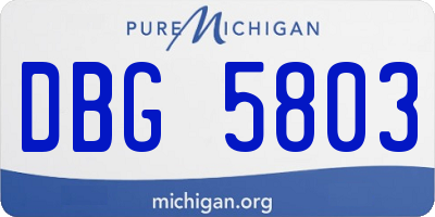 MI license plate DBG5803