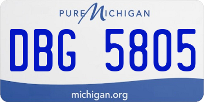 MI license plate DBG5805