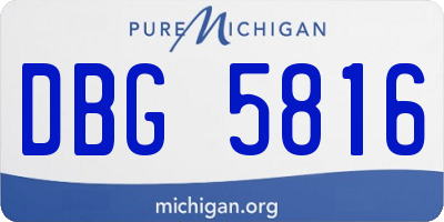 MI license plate DBG5816