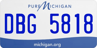 MI license plate DBG5818