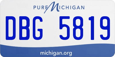 MI license plate DBG5819
