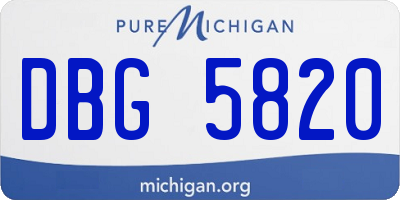 MI license plate DBG5820