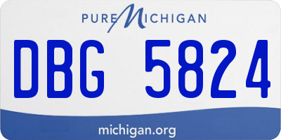 MI license plate DBG5824