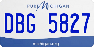 MI license plate DBG5827