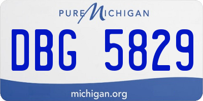 MI license plate DBG5829